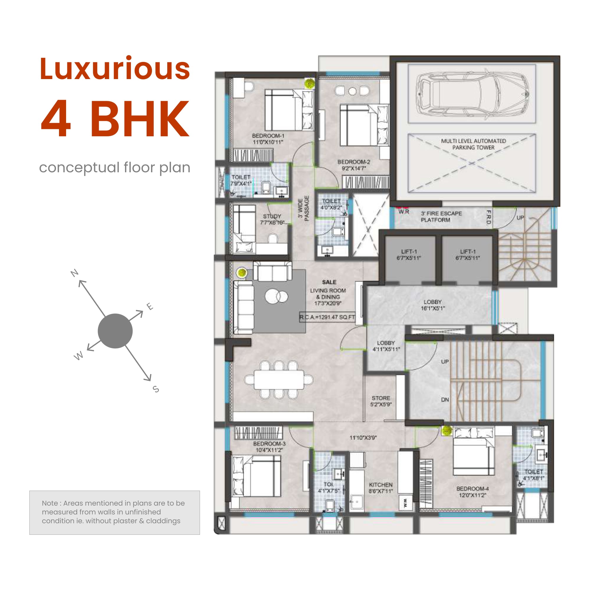Buildarch Saffron Luxurious 4BHK Plan