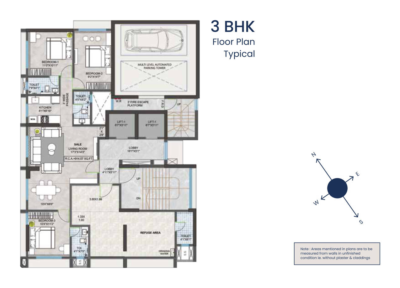 Buildarch Saffron 3BHK Plan